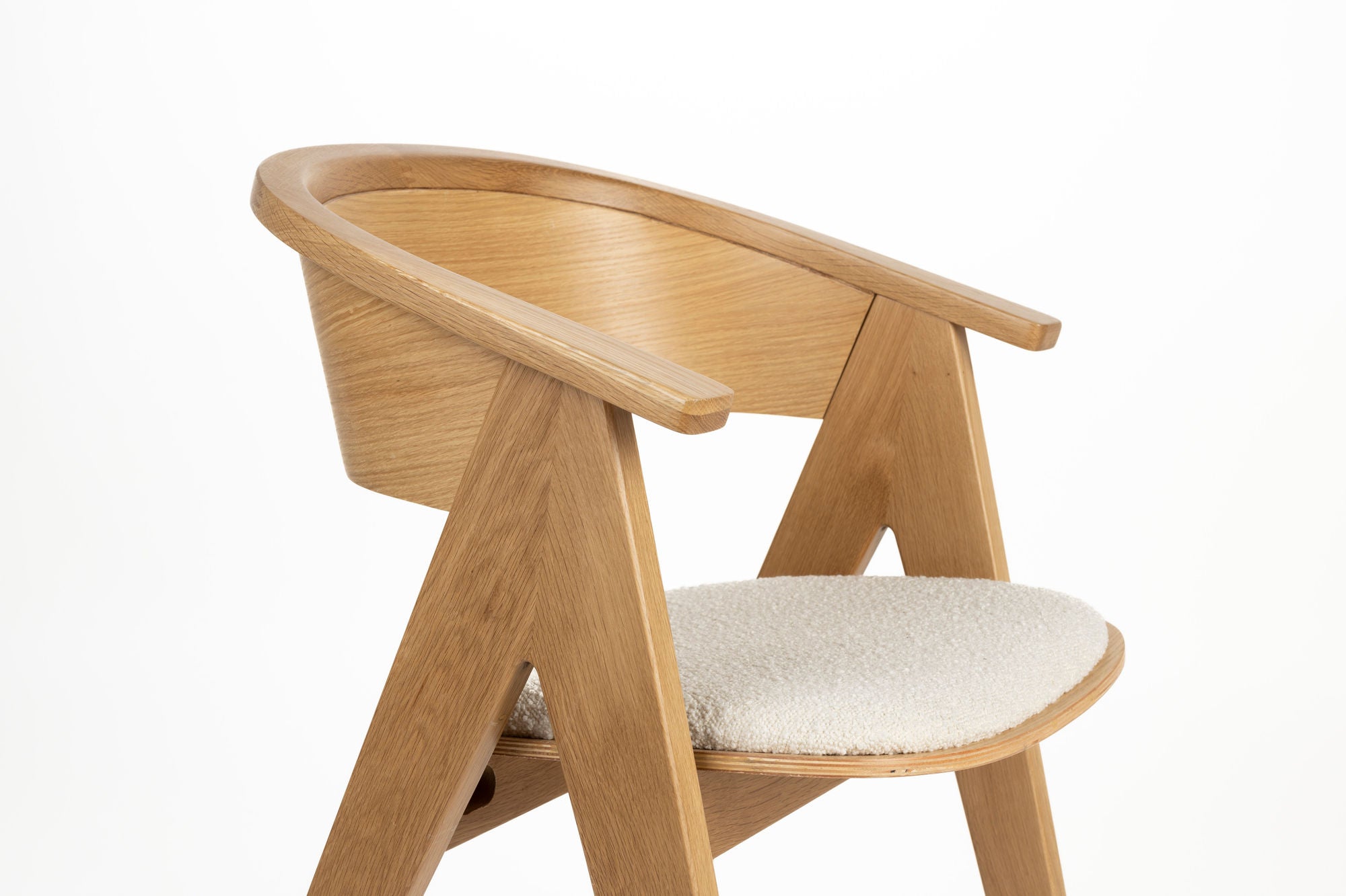 Zuiver Ndsm Natural Oak Wood Curved Dining Chair
